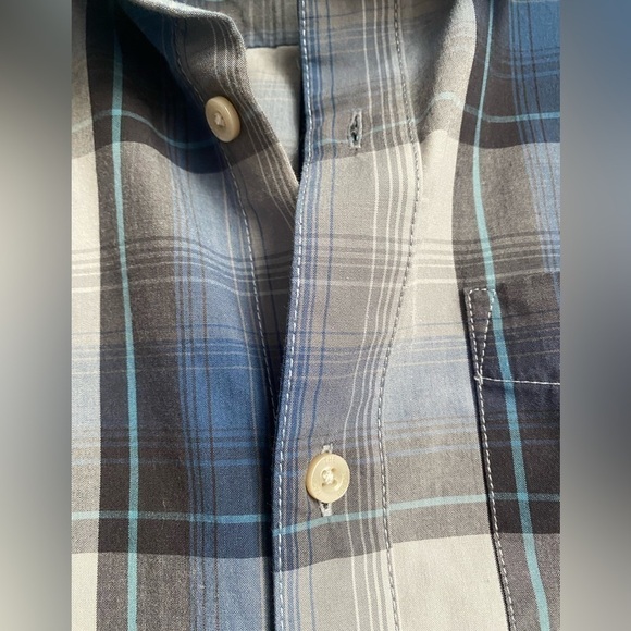 Men’s The North Face Plaid Short Sleeve Hammetts Button Down Blue Gray Size XL - Picture 14 of 16